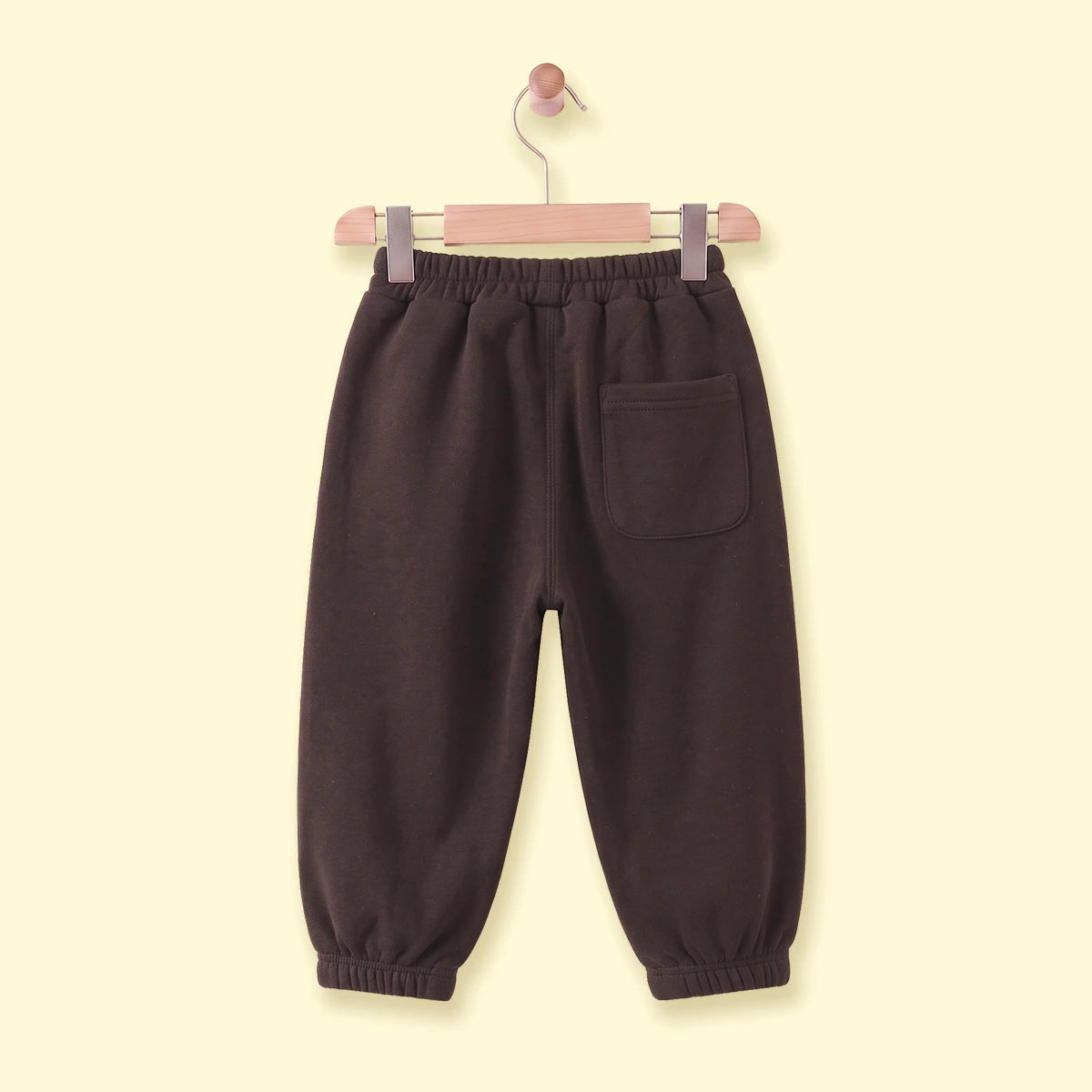 Boys Dark Brown Bear Applique Jogger Joggers