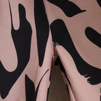 Girls Black Abstract Printed Sleeveless Jumpsuit Jumpsuits