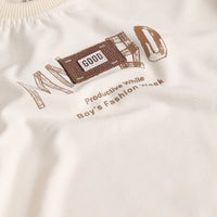 Boys Apricot Typographic Printed T-Shirt With Cargo Shorts Sets Sets