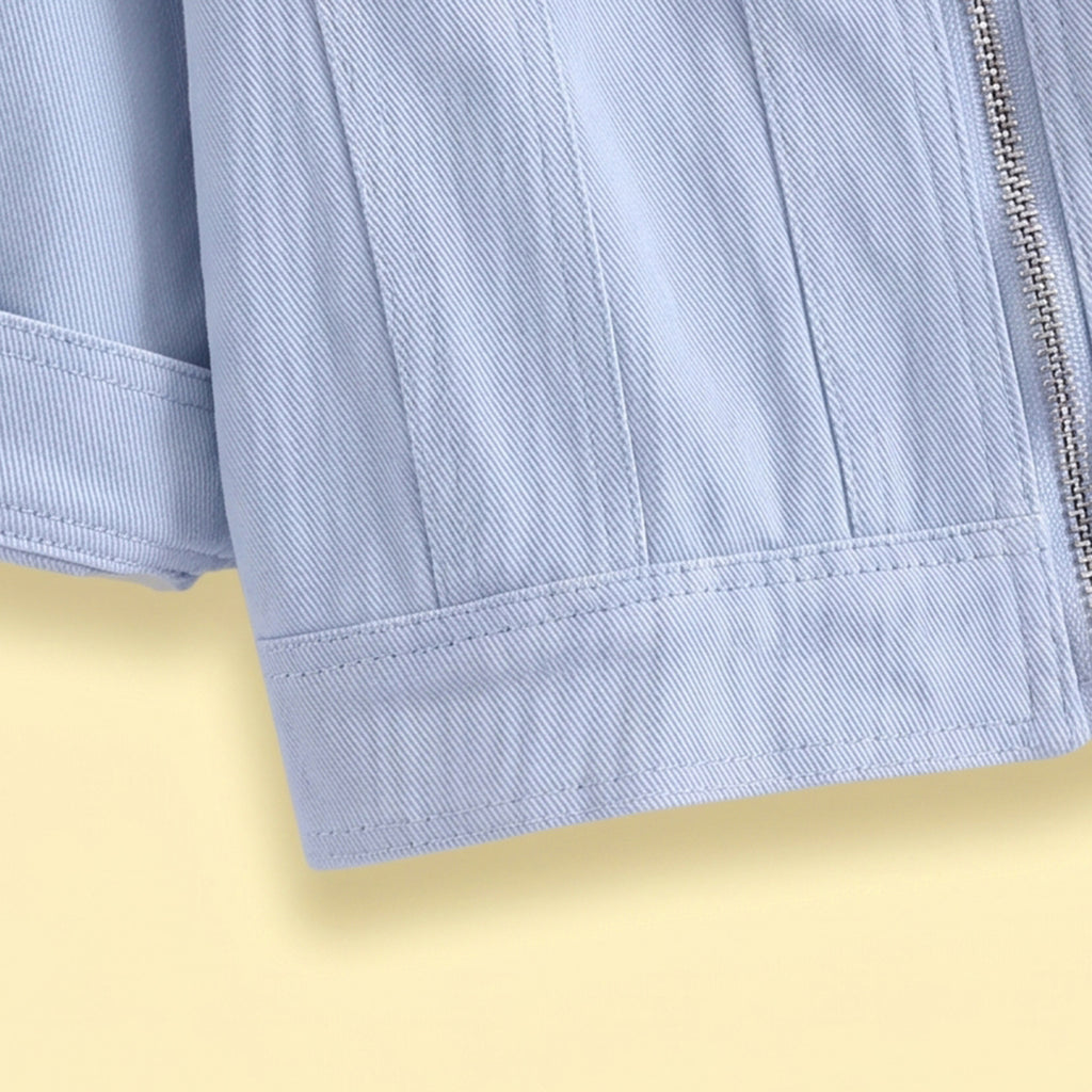 Boys Light Blue Zip-up Jacket & Pants With T-Shirt Sets Sets