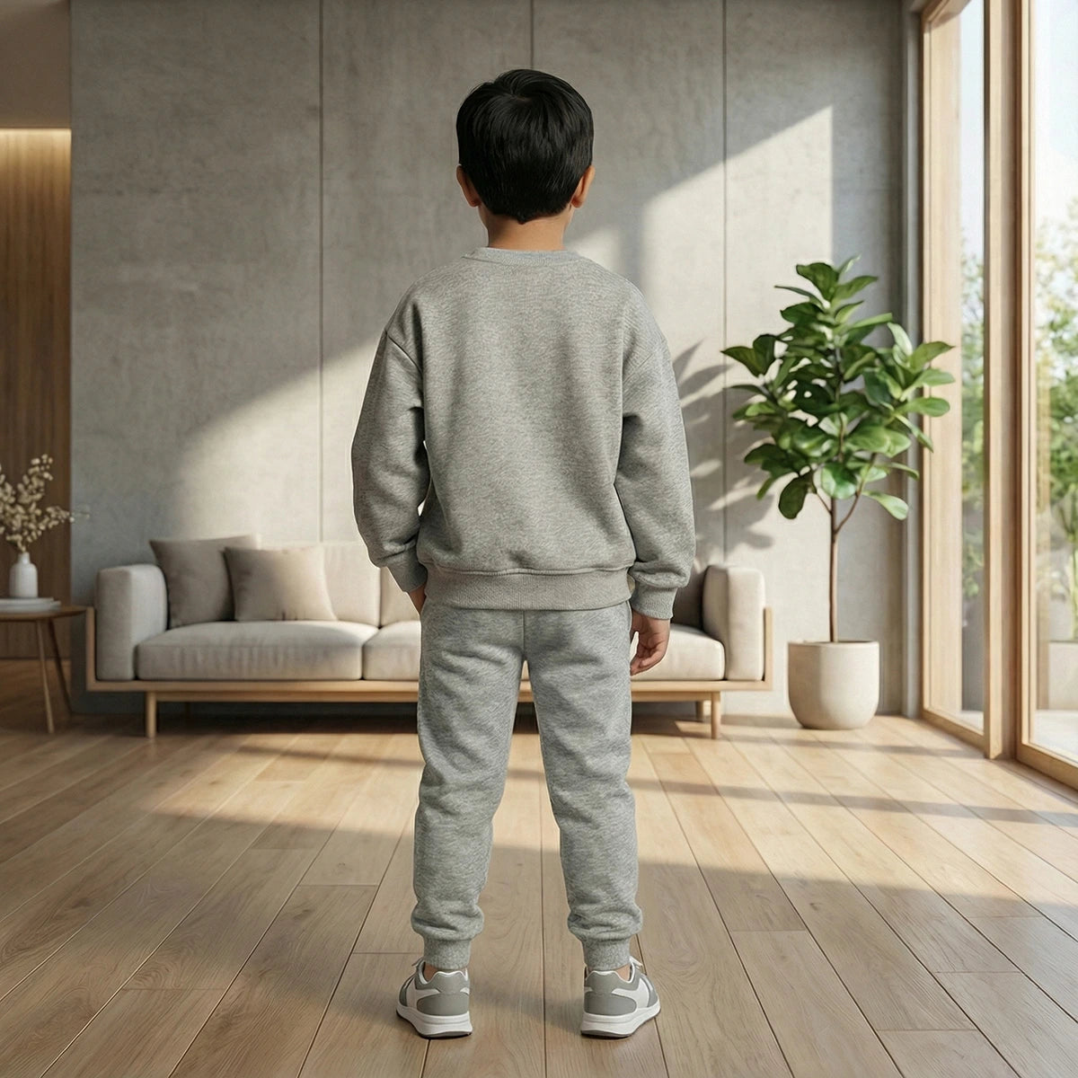 Boys Grey Nova-Beat Graphics Sweatshirt With Jogger Co-ord Sets Sets
