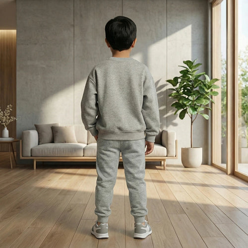Boys Grey Nova-Beat Graphics Sweatshirt With Jogger Co-ord Sets Sets