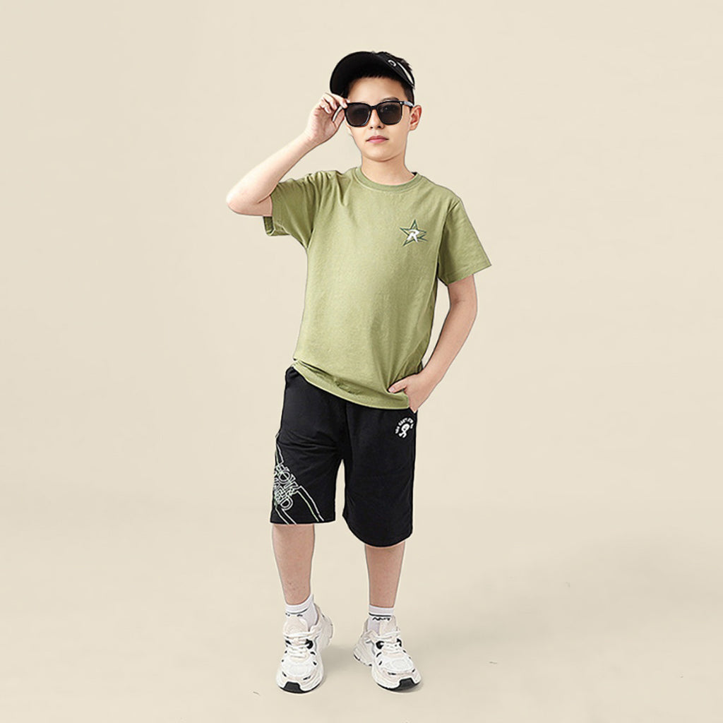 Boys Solid Short Sleeves T-Shirt Tshirts   