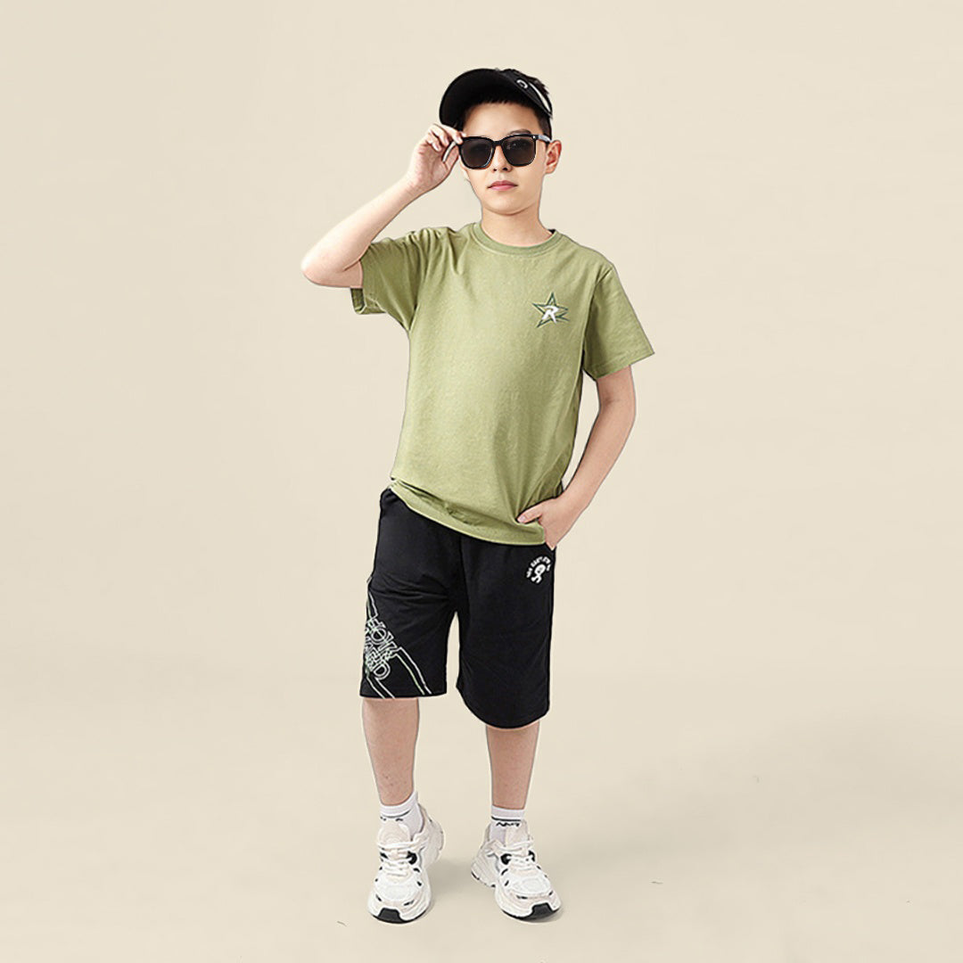 Boys Solid Short Sleeves T-Shirt Tshirts   