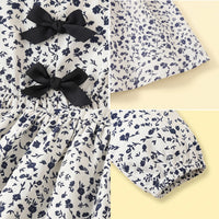 Girls Black Floral Long Sleeve Fit & Flare Dress Casual Dresses