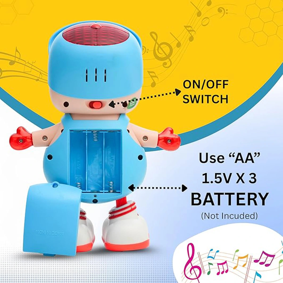 Kids Blue Dancing Buddy Figure Toy with LED Lights Trending Accessories