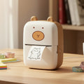 Kids White Cute Bear Mini Portable Thermal Printer Trending Accessories White Onesize