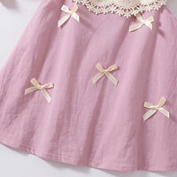 Girls Lavender Sleeveless Bow Applique A-line Dress Casual Dresses