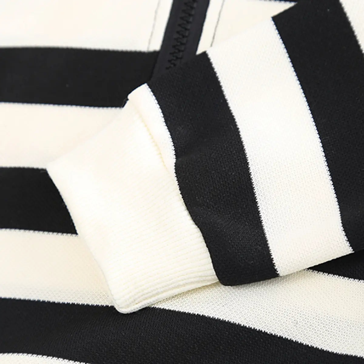 Boys Black Stripes Hal Zipper Sweatshirt With Jogger Sets Sets