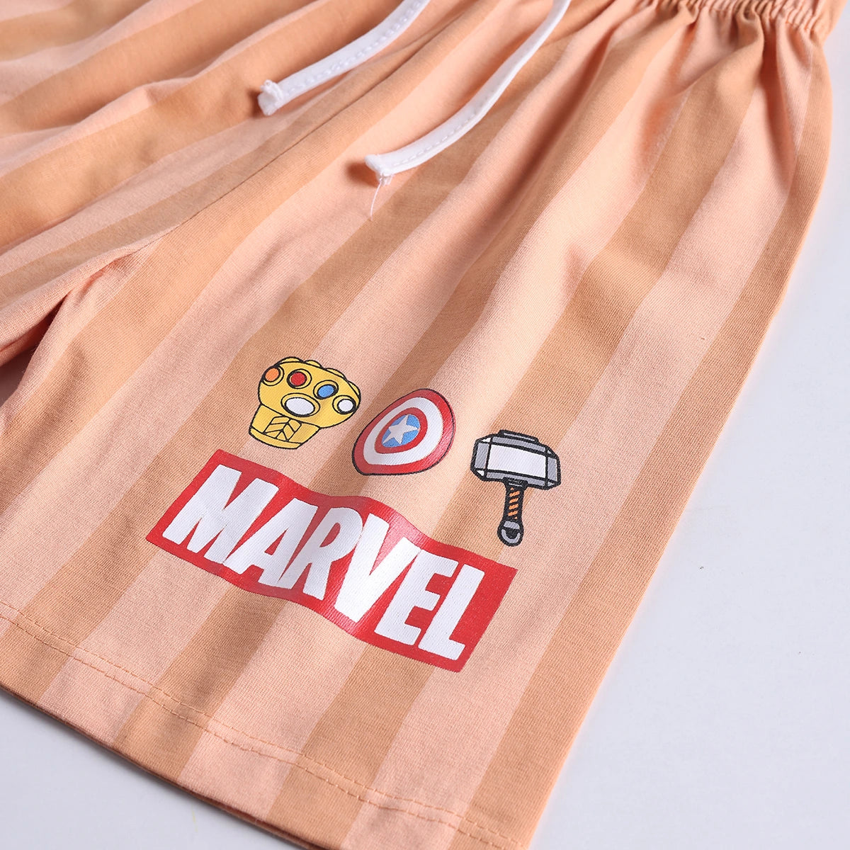 Boys Brown Avengers Characters T-Shirt With Elasticated Shorts Sets 2 pc. Sets