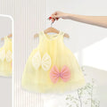 Girls Yellow Bow Detail A-Line Dress Casual Dresses Yellow 1-2 Y