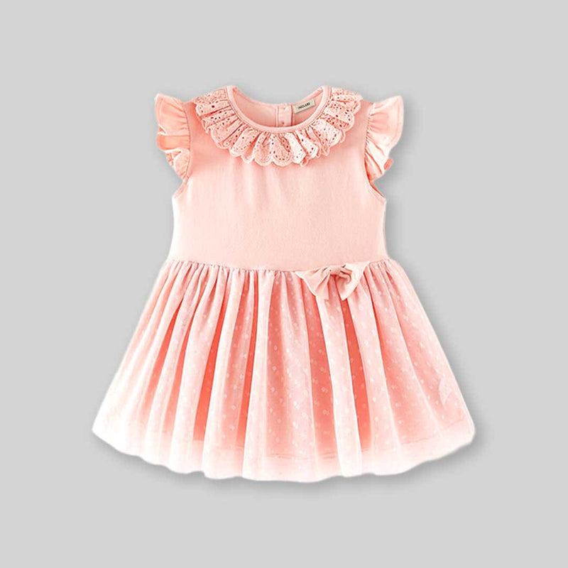 Girls Flared Neck Fit & Flare Dress Casual Dresses   