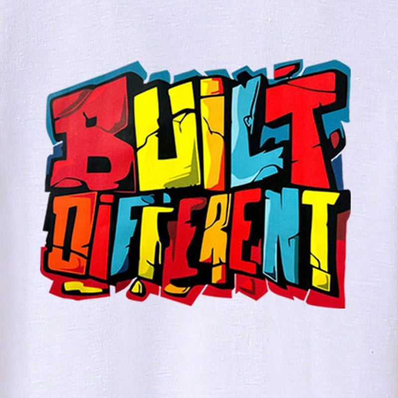 Boys White Typographic Printed Regular Short Sleeves T-Shirts Tshirts