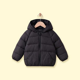 Boys Black Hooded Quilted Puffer Jacket Coats & Jackets Black 1-2 Y