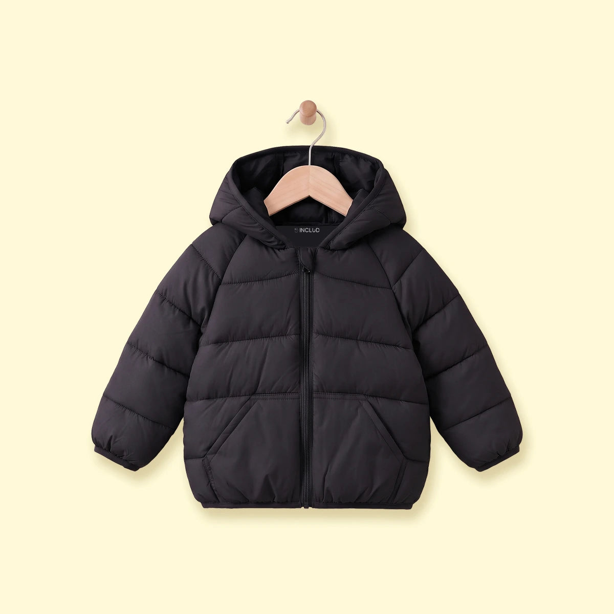 Boys Black Hooded Quilted Puffer Jacket Coats & Jackets Black 1-2 Y