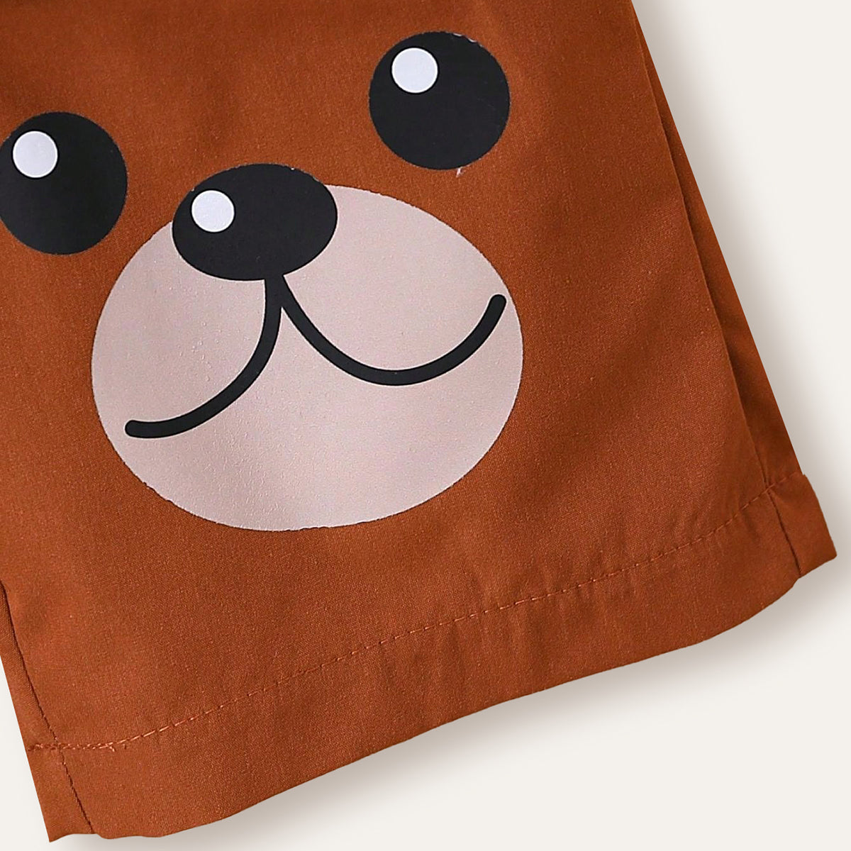 Boys Brown Animal Printed Short Sleeves T-Shirt With Hat And Shorts Set 3 pc. Sets