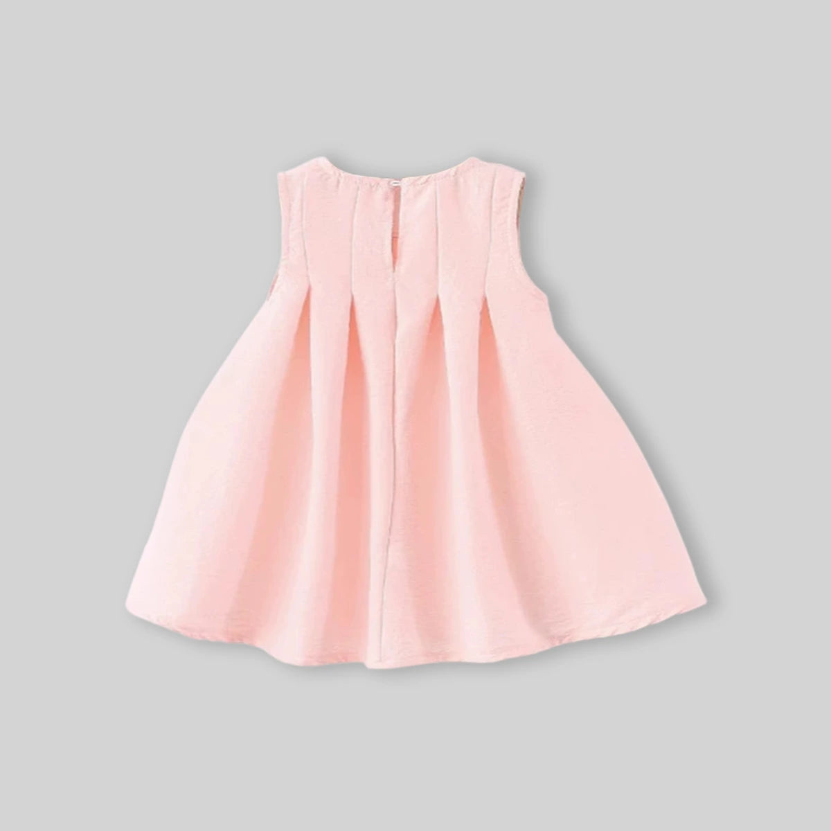 Girls Pink Pleated A-Line Dress With Sling Bag Casual Dresses