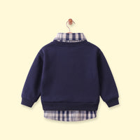 Boys Navy Blue Embroidered Long Sleeve Sweater Sweaters & Cardigans
