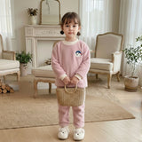 Girls Pink Long Sleeves T-Shirt With Jogger Co-ord Sets