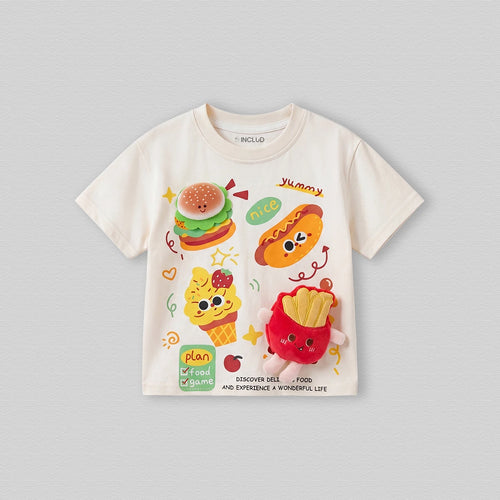 Girls Off White Short Sleeve Graphic Print T-Shirt Tshirts Off White 1-2 Y