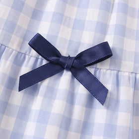 Girls Blue Checked Sleeveless Top With Skirt Sets 2 pc. Sets