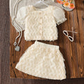Girls Apricot Wave Mesh Ruffles Top & Skirts Co-ord Sets Sets Apricot 3-4 Y