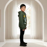 Boys Green Space Graphics Hoodies Sweatshirt Sweatshirts & Hoodies
