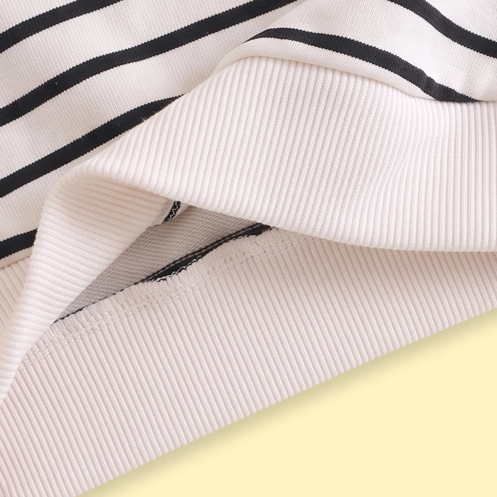 Boys White Striped Half Zip Long Sleeve Sweatshirt Sweatshirts & Hoodies