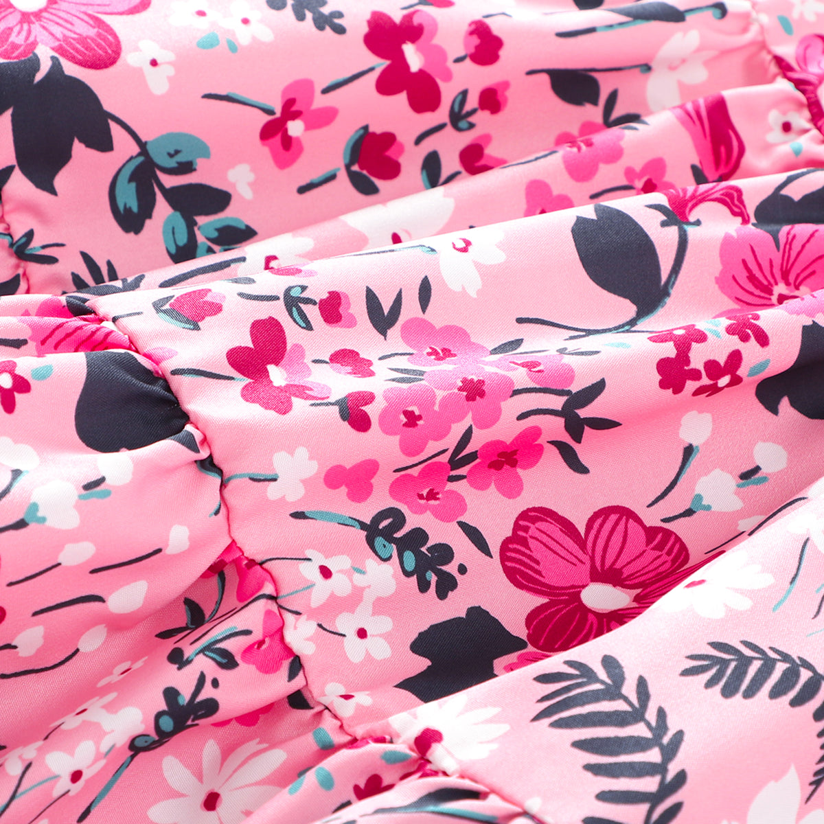 Girls Pink Floral Printed Long Elasticated Skirt Skirts
