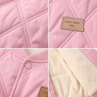 Girls Light Pink Long Sleeve Quilted Jacket Coats & Jackets