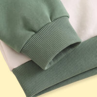 Boys Olive Green Colorblocked Zip-Up Hoodie Sweatshirts & Hoodies