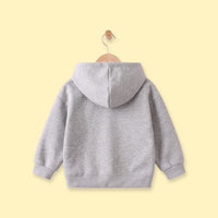 Boys Grey Embroidered Long Sleeve Hooded Jacket Coats & Jackets