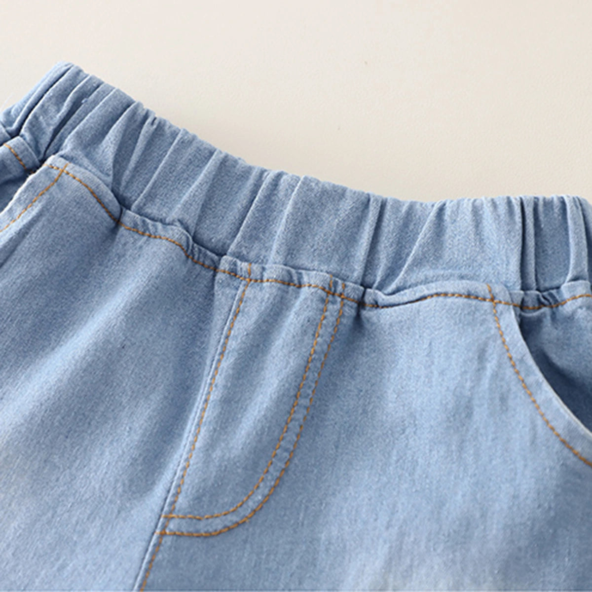 Boys Blue Graphics T-Shirt With Denim Shorts Set Sets