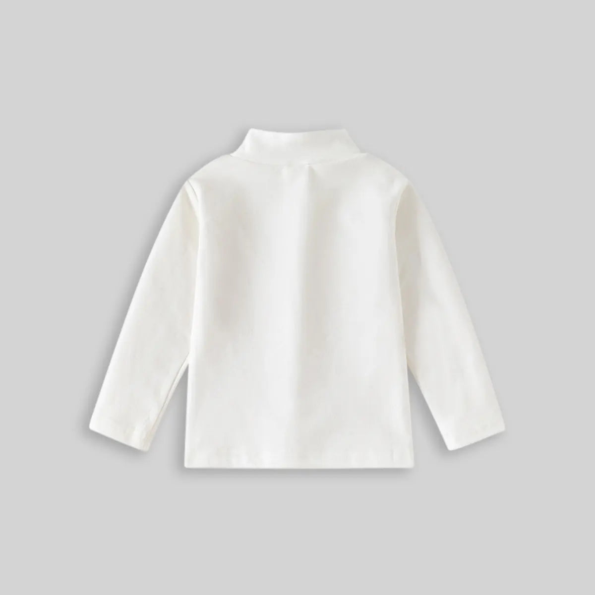 Boys White Mock-neck T-Shirt With Long Sleeves Tshirts