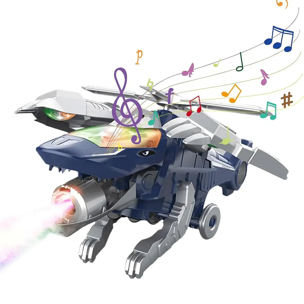 Kids Blue Mechanical Dinosaur Helicopter Toy with Lights & Music Trending Accessories Blue Onesize