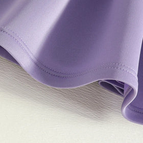 Girls Purple Sleeveless Fit & Flare Party Wear Dress With Embellished Bow Applique Party Dresses