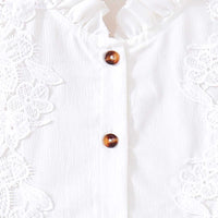 Girls Lace Shirt with Pleated Skirt Set Sets   