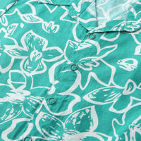 Boys Green Floral Printed Short Sleeve Shirt With Elasticated Shorts Sets Sets