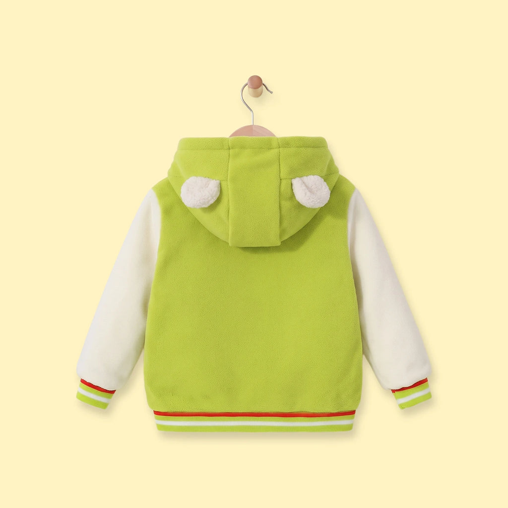Boys Green Colourblocked Hooded Bomber Jacket Coats & Jackets