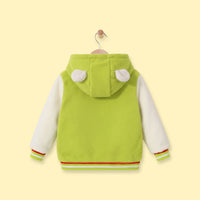 Boys Green Colourblocked Hooded Bomber Jacket Coats & Jackets