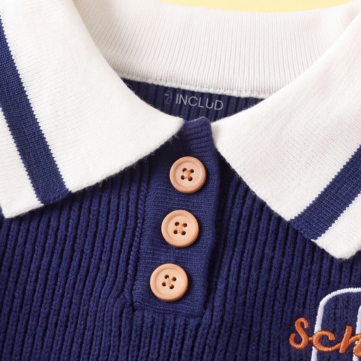 Boys Blue Self-Design Polo Sweater Sweaters & Cardigans