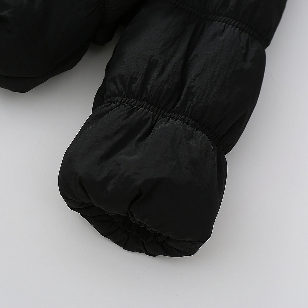 Girls Black Solid Puffer Winter Jacket Coats & Jackets
