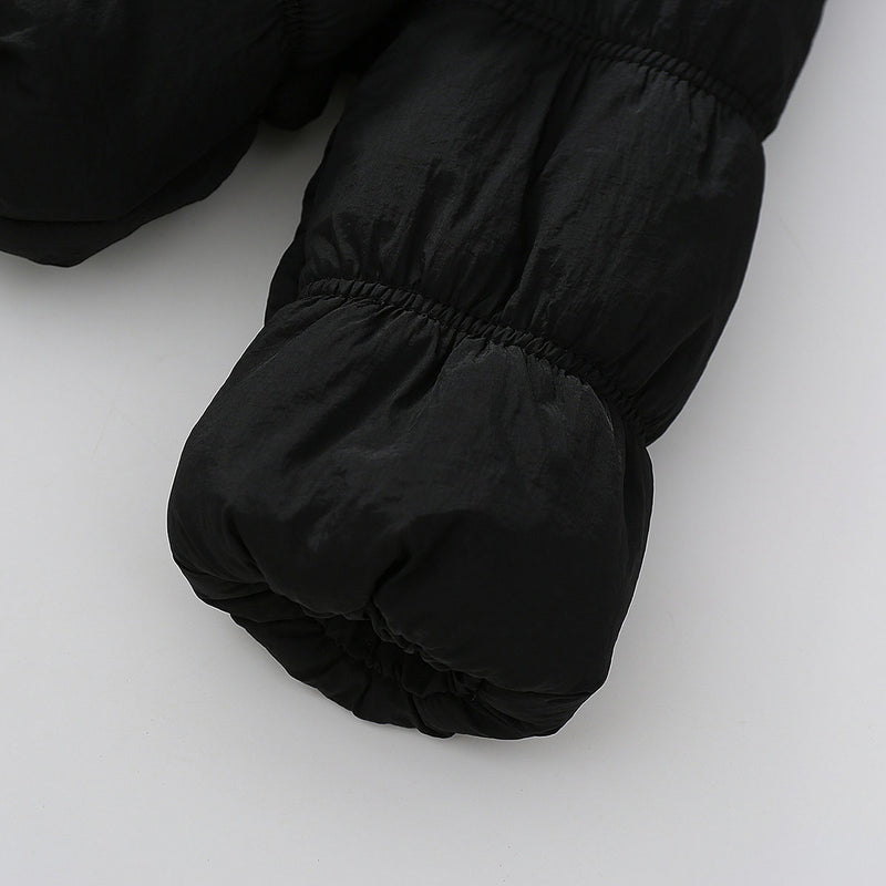 Girls Black Solid Puffer Winter Jacket Coats & Jackets
