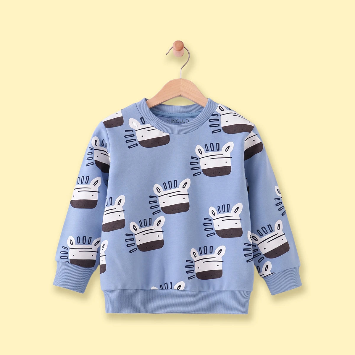 Boys Light Blue Graphic Round Neck Sweatshirt Sweatshirts & Hoodies Light Blue 1-2 Y