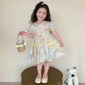 Girls Multicolour Floral Print Fit & Flare Dress with Puff Sleeves Casual Dresses Multicolor 1-2 Y