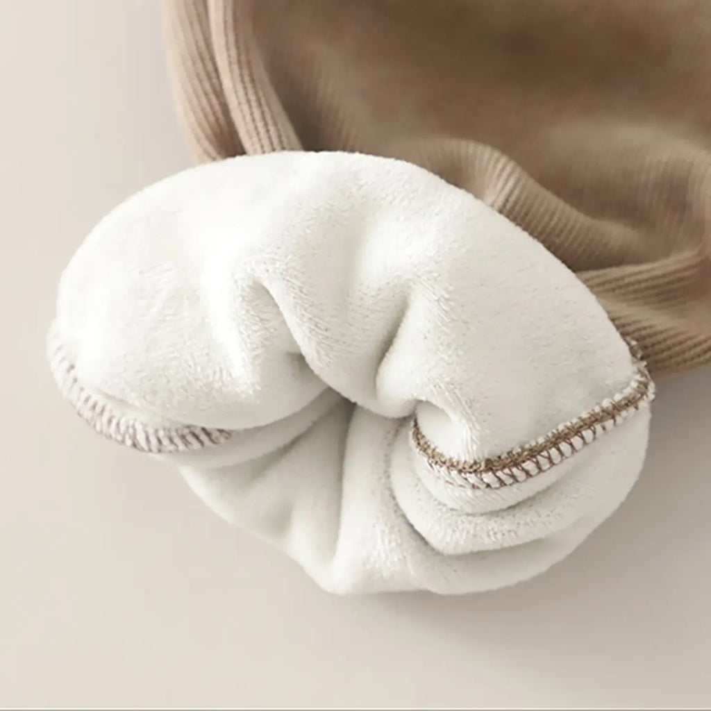 Boys Khaki Quilted Button-down Jacket With Hoodie & Jogger Sets Sets