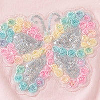 Girls Light Pink Butterfly Applique Regular Sweater Sweaters & Cardigans