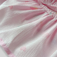 Girls Pink Heart Printed Sleeveless A-line Dress Casual Dresses