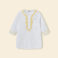 Boys White Embroidered Kurta With Pajama Sets Ethnicwear Boys