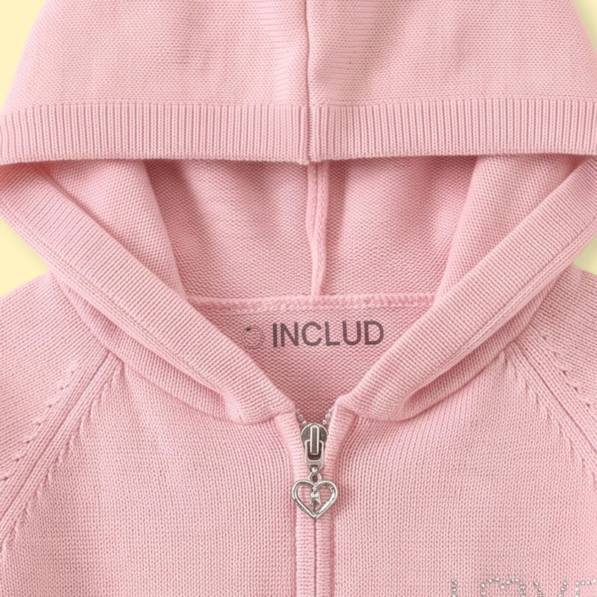 Girls Pink Hooded Zip-up Sweater & Pants Co-ord Sets Sets
